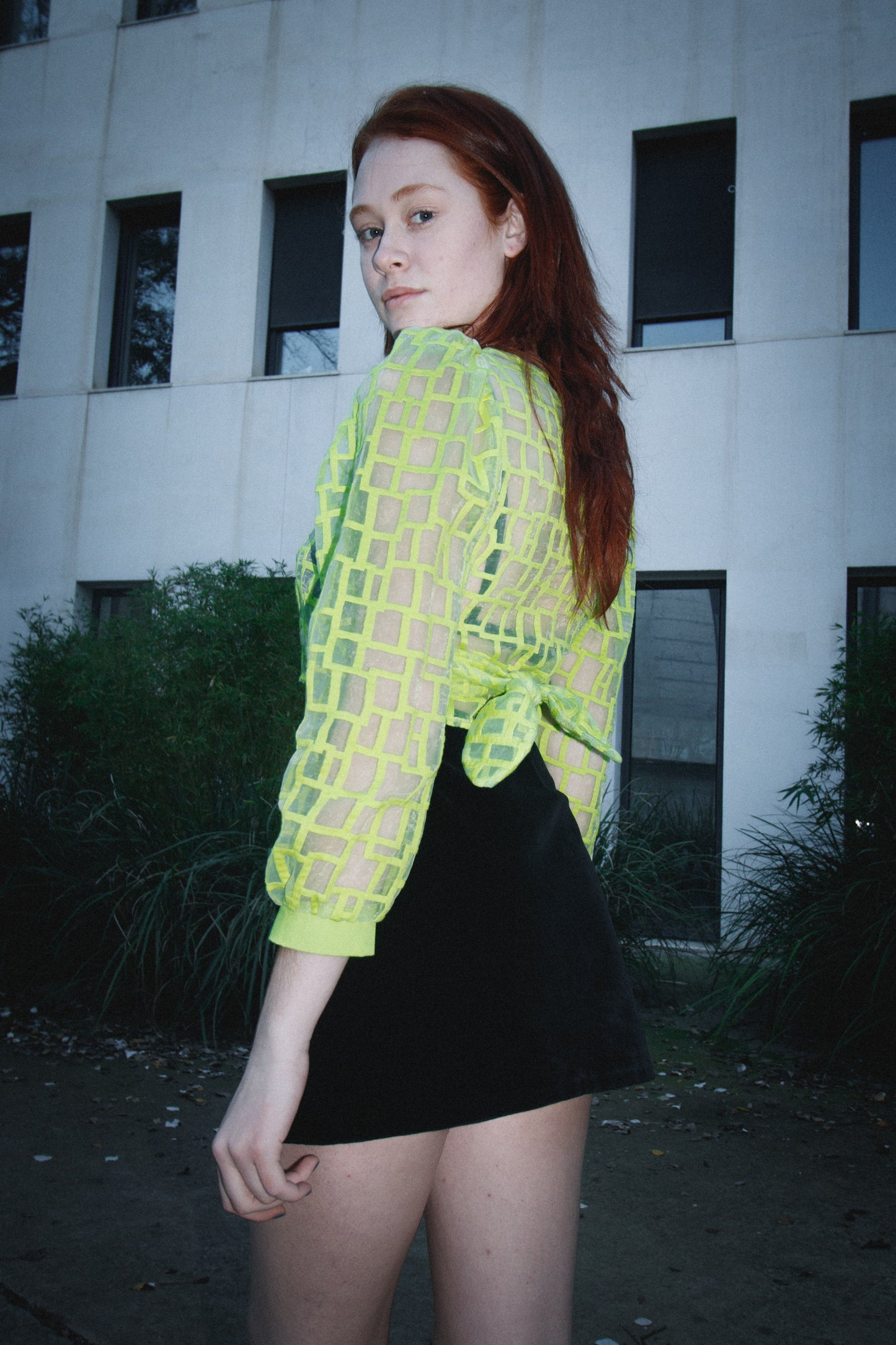 Green Organza Blouse