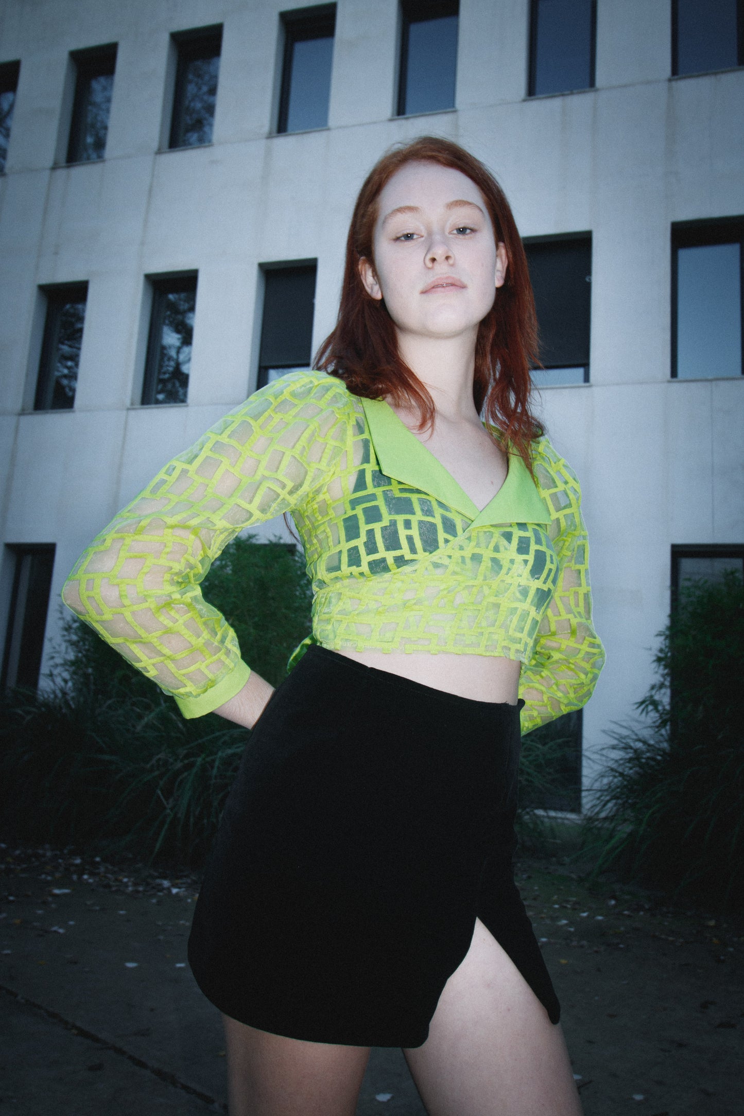 Green Organza Blouse